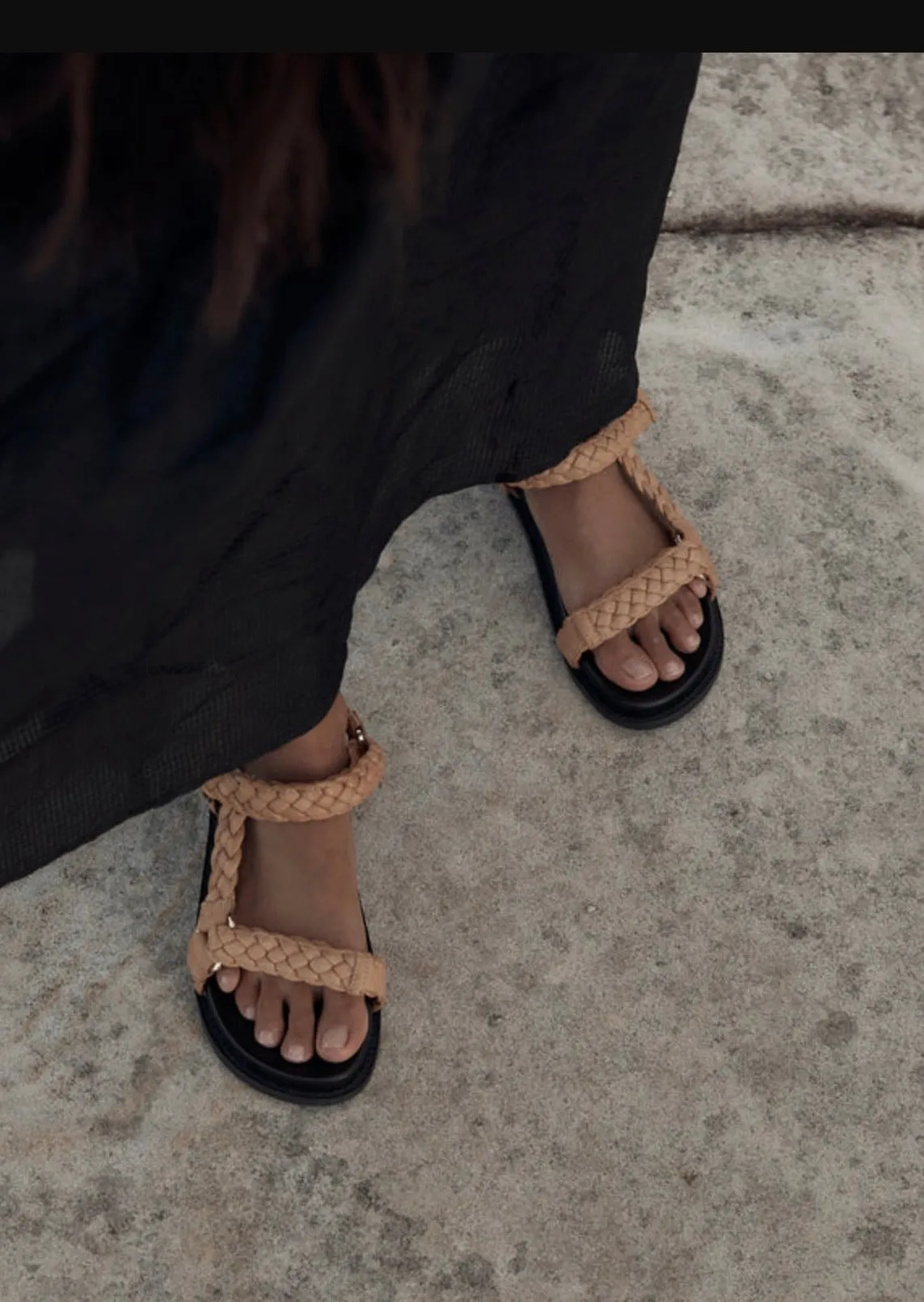 Elke Braided Sandal Tan