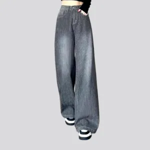 Lined fashion baggy women's jeans