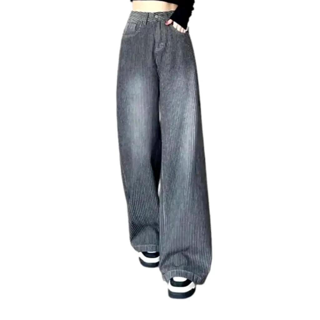 Lined fashion baggy women's jeans