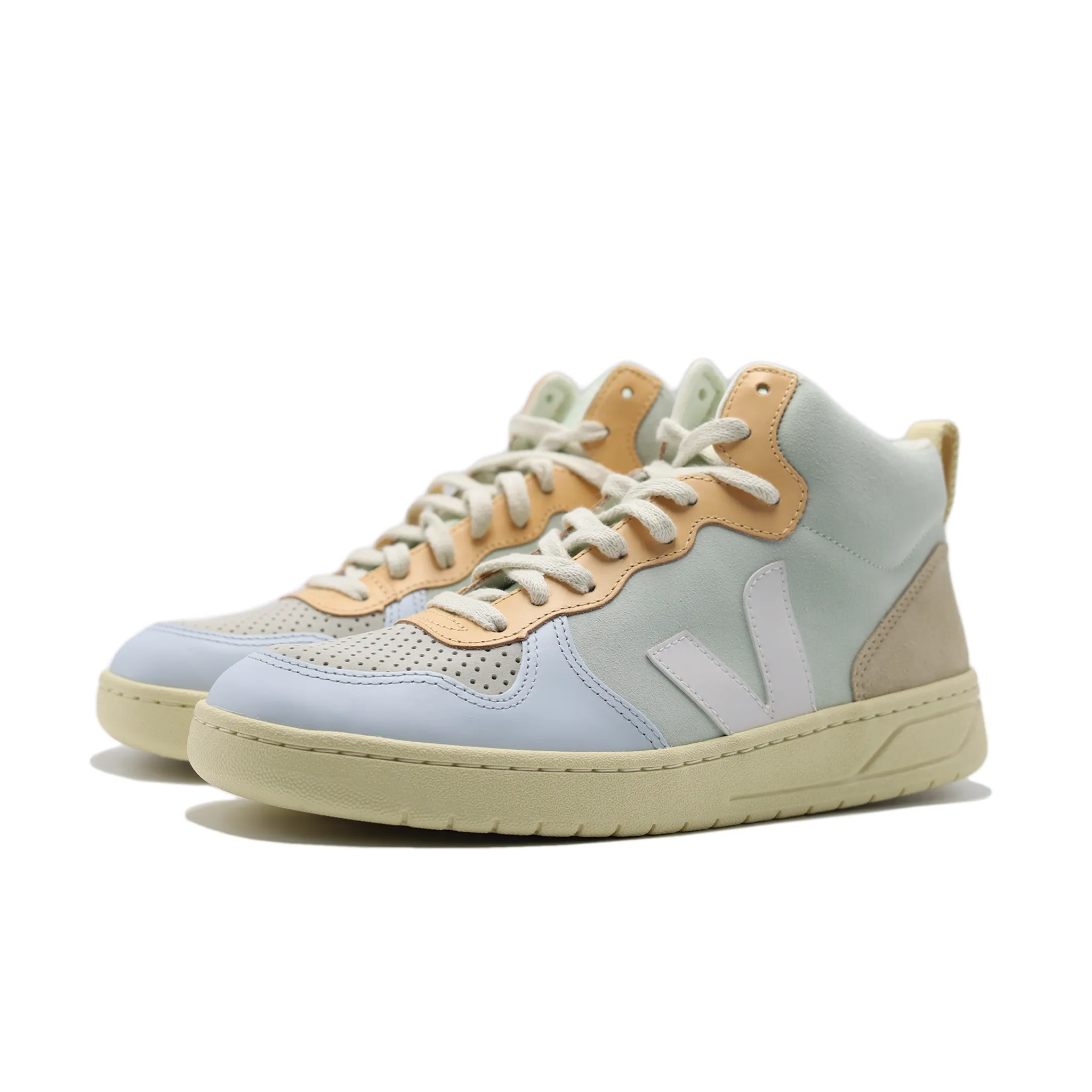 VEJA V-15 SUEDE JADE WHITE MULTI (WOMENS)