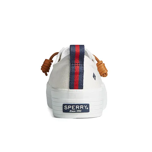 Women's Crest Vibe Platform Canvas Sneakers - White (STS84190)