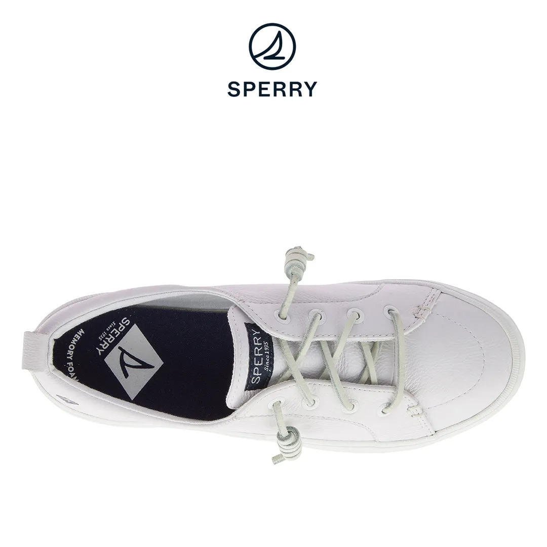 Women's Crest Vibe Platform Leather Sneakers - White (STS84423)